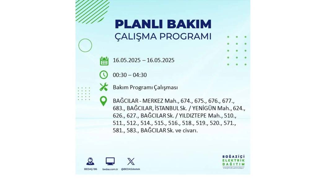 KARANLIĞA HAPSOLACAKLAR: 16 Mayıs Cuma İstanbul elektrik kesintisi. BEDAŞ elektrik kesintisi yaşayacak ilçeleri sıraladı! 84