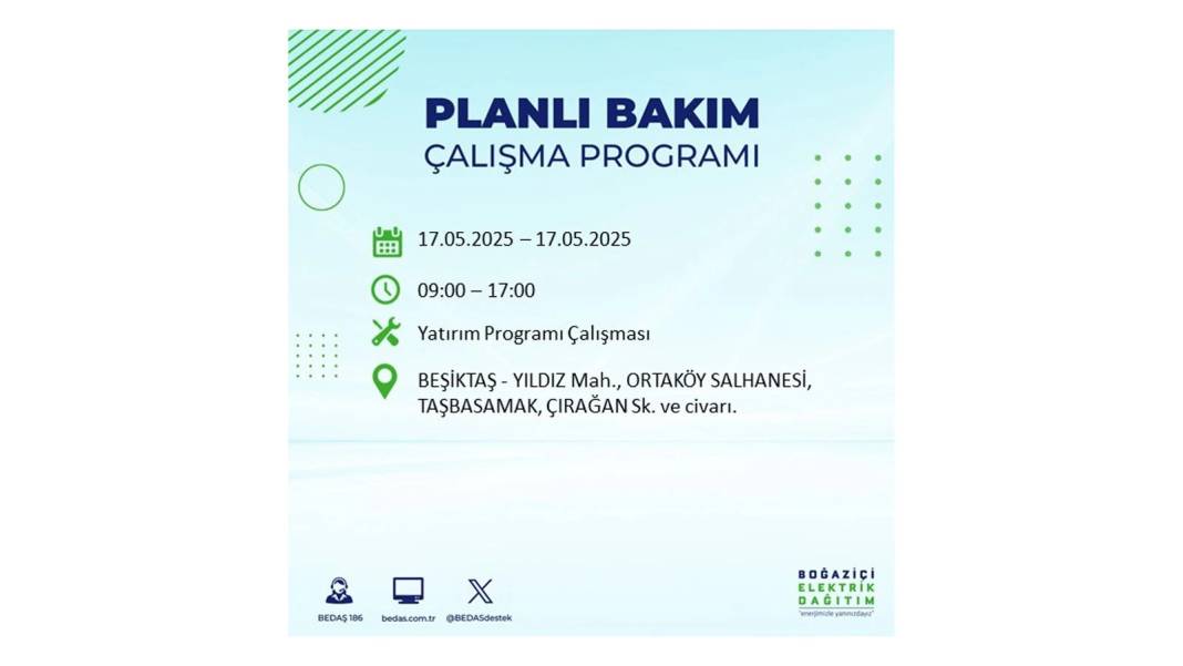 O İLÇELER KARANLIĞA BÜRÜNECEK: 17 Mayıs Cumartesi İstanbul elektrik kesintisi. BEDAŞ o ilçeleri uyardı! 19