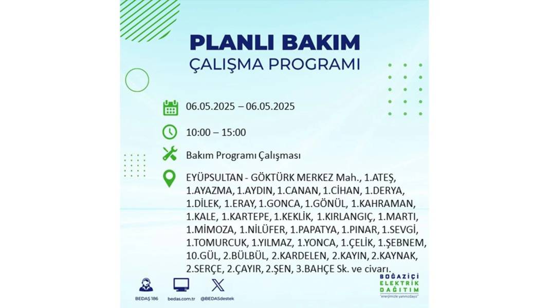 KARANLIĞA GÖMÜLECEKLER: 6 Mayıs Salı İstanbul elektrik kesintisi. BEDAŞ o ilçeleri teker teker uyardı 79