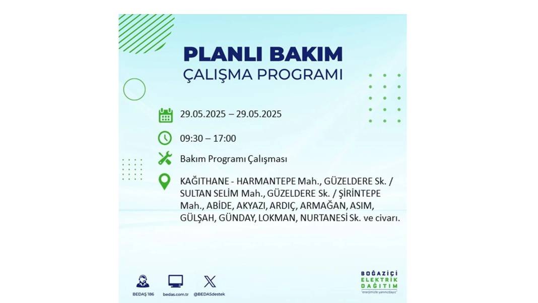 BÜYÜK ELEKTRİK KESİNTİSİ YAŞANACAK: BEDAŞ 29 Mayıs elektrik kesintisi yaşayacak ilçeleri sıraladı! 17