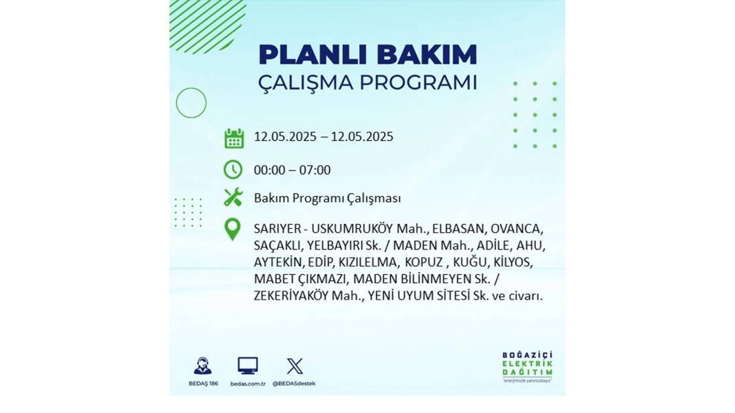 12 Mayıs İstanbul elektrik kesintisi: BEDAŞ elektrik kesintisi yaşayacak ilçeleri sıraladı. Elektrikler ne zaman gelecek? 9