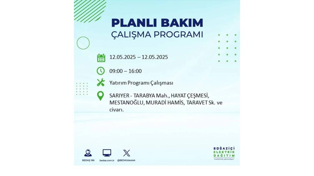 12 Mayıs İstanbul elektrik kesintisi: BEDAŞ elektrik kesintisi yaşayacak ilçeleri sıraladı. Elektrikler ne zaman gelecek? 10