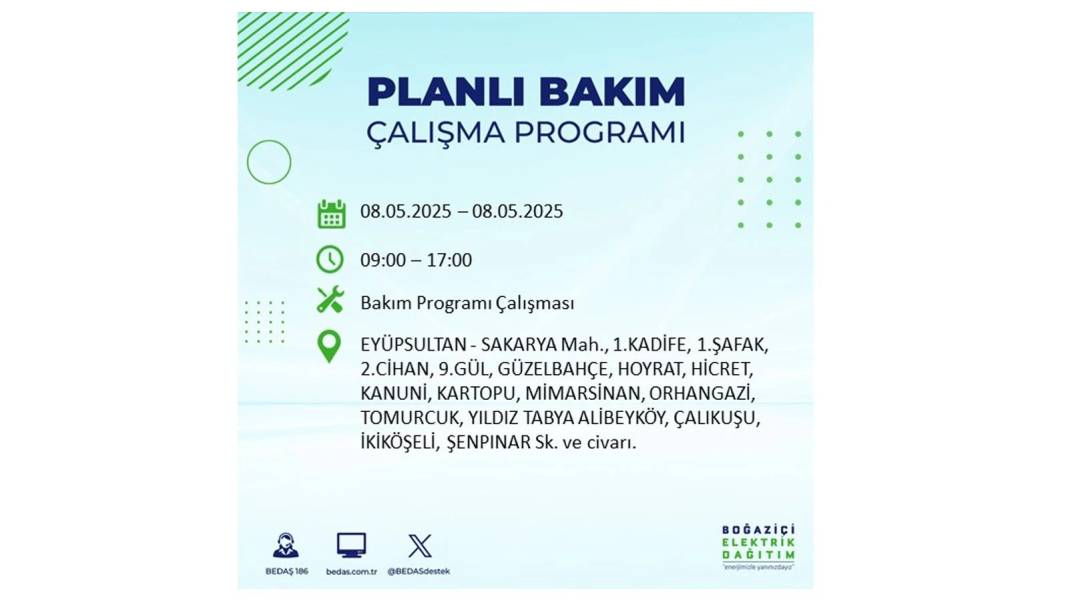 BÜYÜK ELEKTRİK KESİNTİSİ YAŞANACAK: 8 Mayıs Perşembe İstanbul elektrik kesintisi. BEDAŞ o ilçeleri uyardı! 48