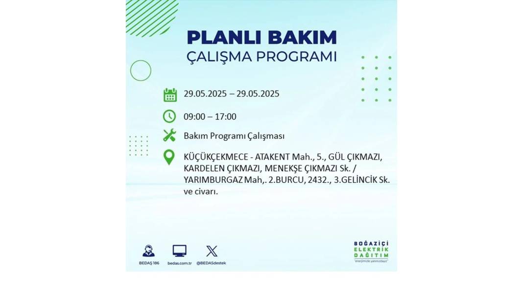 BÜYÜK ELEKTRİK KESİNTİSİ YAŞANACAK: BEDAŞ 29 Mayıs elektrik kesintisi yaşayacak ilçeleri sıraladı! 19