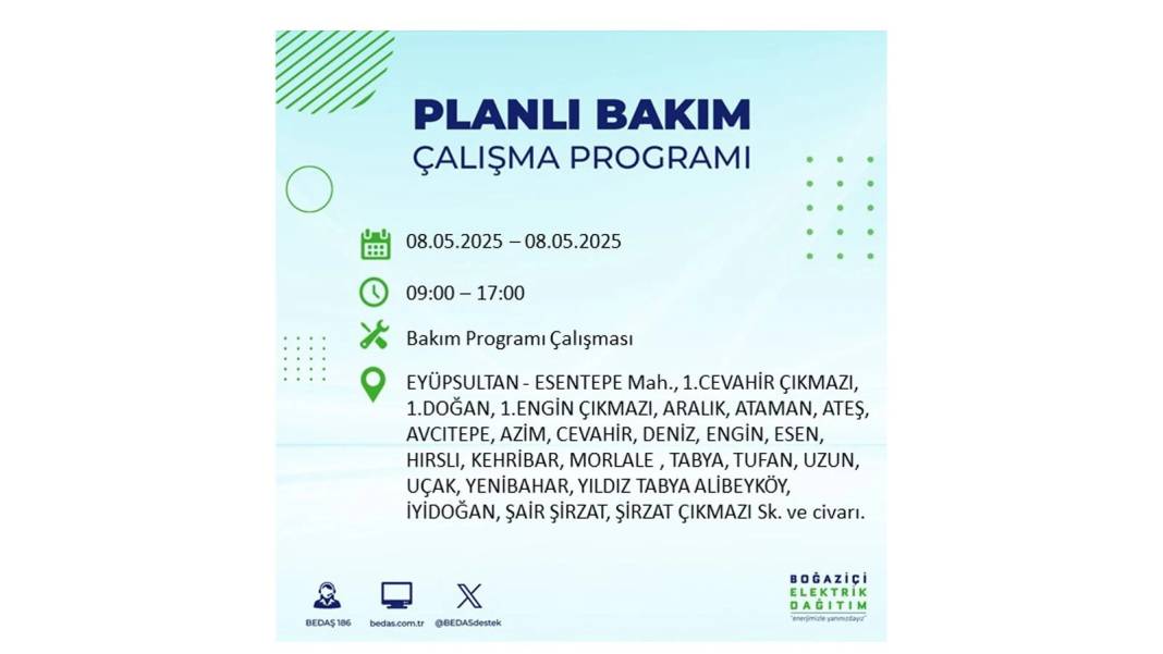 BÜYÜK ELEKTRİK KESİNTİSİ YAŞANACAK: 8 Mayıs Perşembe İstanbul elektrik kesintisi. BEDAŞ o ilçeleri uyardı! 46
