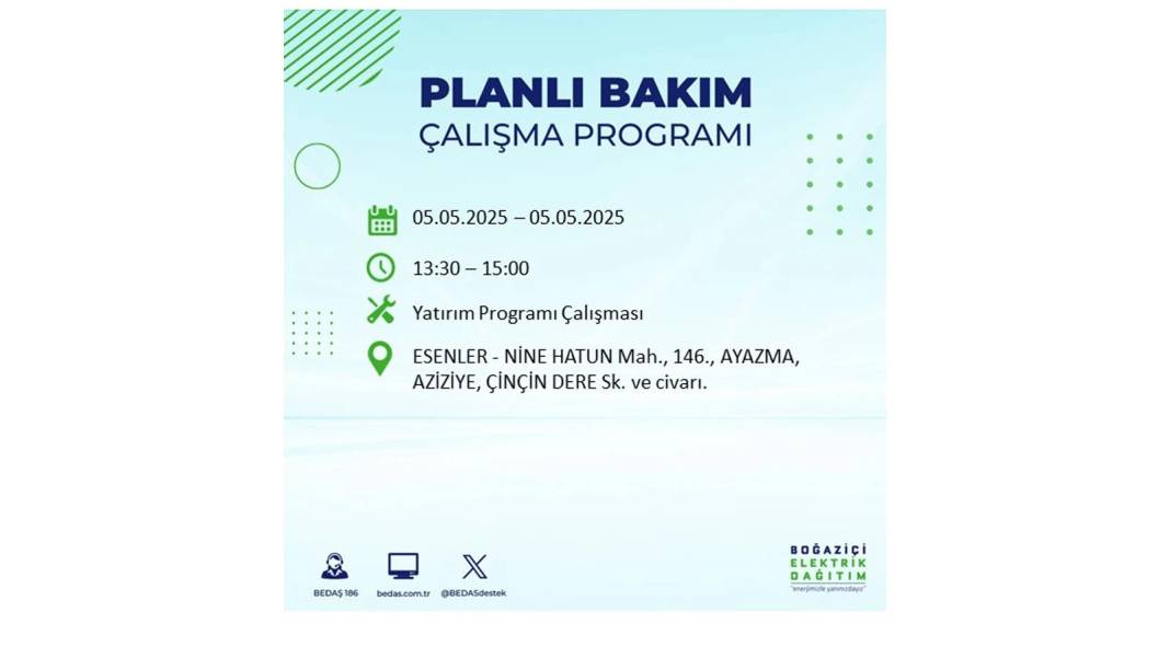 BÜYÜK ELEKTRİK KESİNTİSİ YAŞANACAK: BEDAŞ 5 Mayıs Pazartesi elektrik kesintisi yaşayacak ilçeleri sıraladı! 57