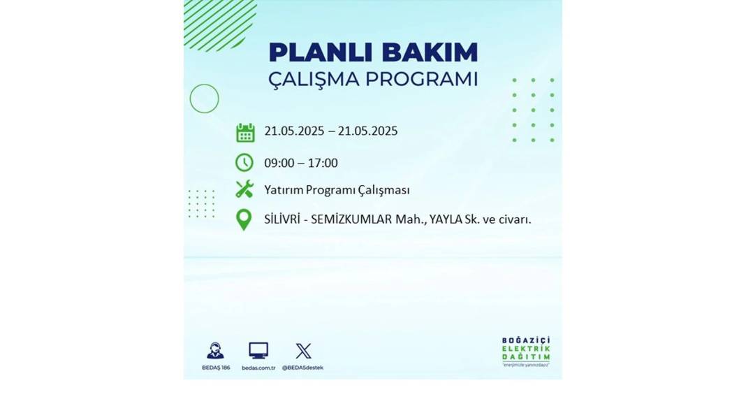 KARANLIĞA GÖMÜLECEKLER: 21 Mayıs Çarşamba İstanbul elektrik kesintisi. BEDAŞ elektrik kesintisi yaşayacakları sıraladı! 12