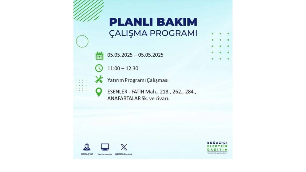 BÜYÜK ELEKTRİK KESİNTİSİ YAŞANACAK: BEDAŞ 5 Mayıs Pazartesi elektrik kesintisi yaşayacak ilçeleri sıraladı! 58