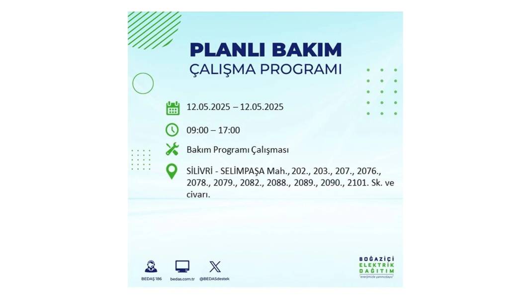 12 Mayıs İstanbul elektrik kesintisi: BEDAŞ elektrik kesintisi yaşayacak ilçeleri sıraladı. Elektrikler ne zaman gelecek? 8