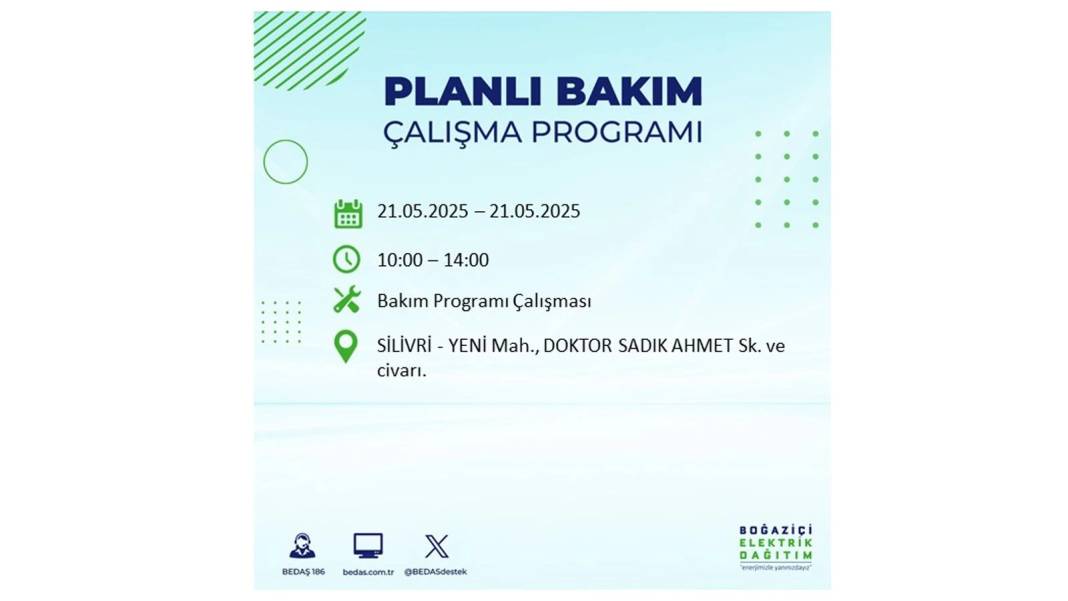 KARANLIĞA GÖMÜLECEKLER: 21 Mayıs Çarşamba İstanbul elektrik kesintisi. BEDAŞ elektrik kesintisi yaşayacakları sıraladı! 8