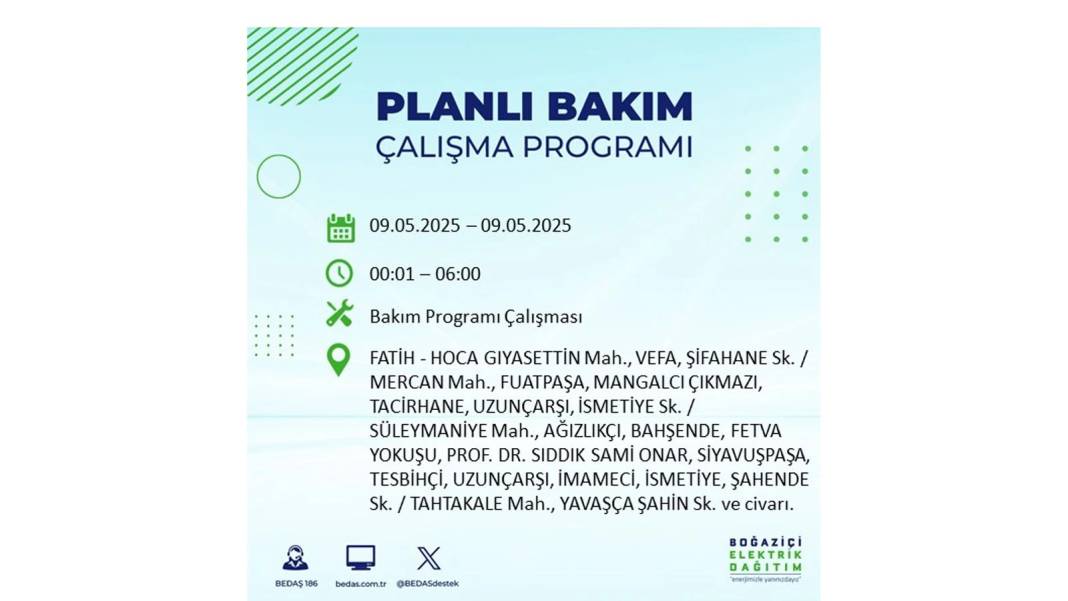 O İLÇELER KARANLIĞA GÖMÜLECEK: 9 Mayıs Cuma elektrik kesintisi yaşayacak ilçeler belli oldu. BEDAŞ'tan uyarı geldi! 43