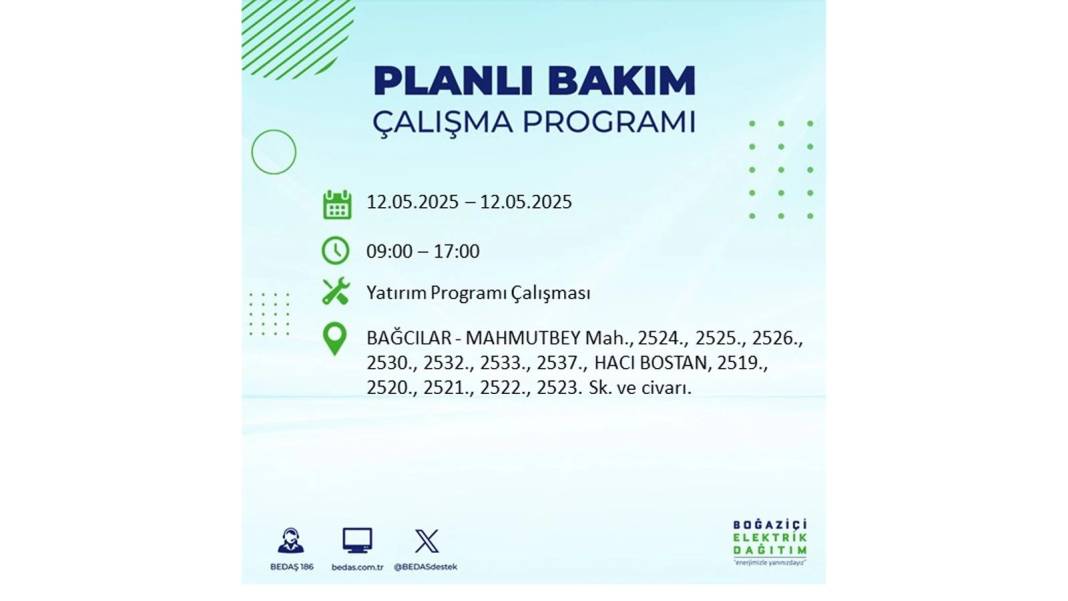 12 Mayıs İstanbul elektrik kesintisi: BEDAŞ elektrik kesintisi yaşayacak ilçeleri sıraladı. Elektrikler ne zaman gelecek? 57