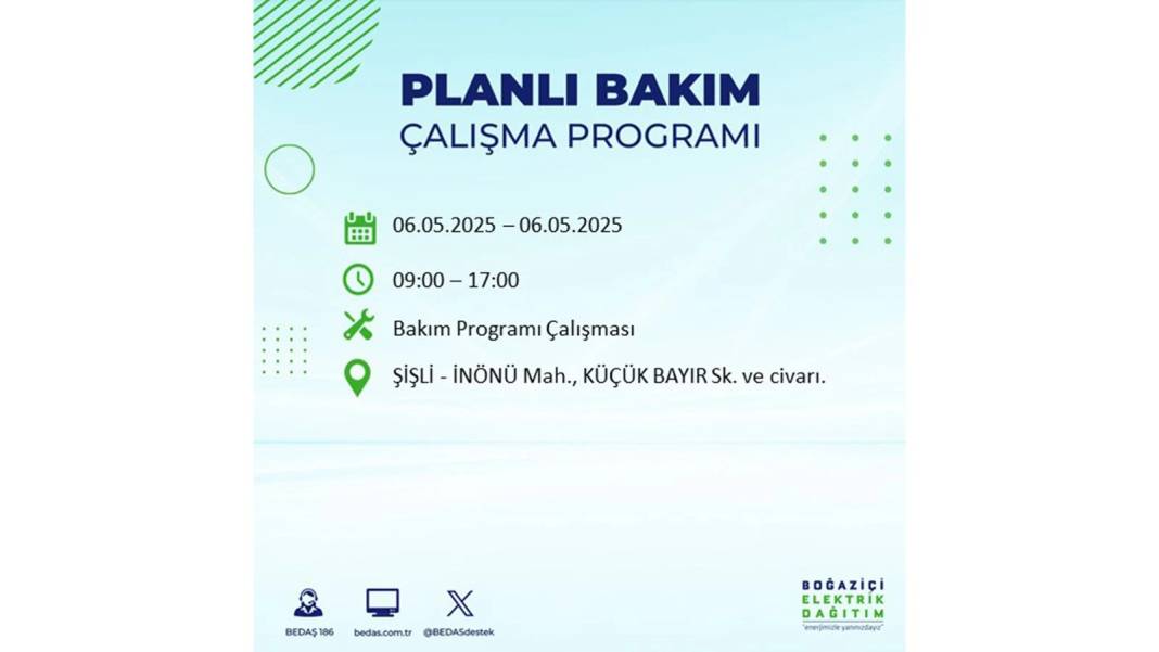 KARANLIĞA GÖMÜLECEKLER: 6 Mayıs Salı İstanbul elektrik kesintisi. BEDAŞ o ilçeleri teker teker uyardı 122