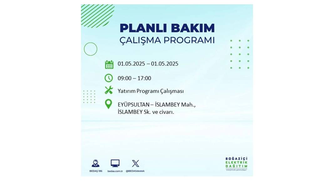 KARANLIĞA HAPSOLACAKLAR: 1 Mayıs Perşembe İstanbul elektrik kesintisi. BEDAŞ o ilçeleri teker teker uyardı 3