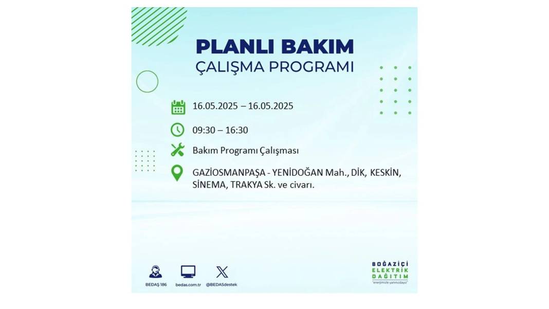 KARANLIĞA HAPSOLACAKLAR: 16 Mayıs Cuma İstanbul elektrik kesintisi. BEDAŞ elektrik kesintisi yaşayacak ilçeleri sıraladı! 33