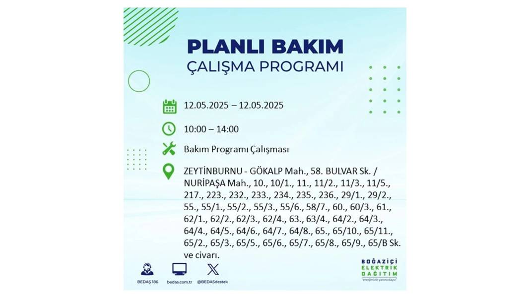 12 Mayıs İstanbul elektrik kesintisi: BEDAŞ elektrik kesintisi yaşayacak ilçeleri sıraladı. Elektrikler ne zaman gelecek? 4