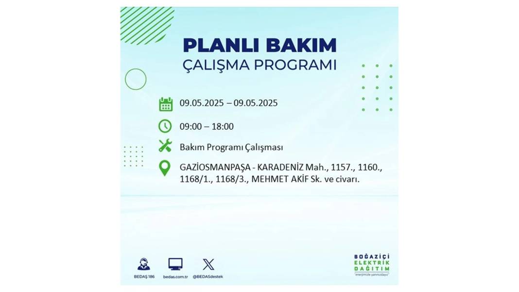 O İLÇELER KARANLIĞA GÖMÜLECEK: 9 Mayıs Cuma elektrik kesintisi yaşayacak ilçeler belli oldu. BEDAŞ'tan uyarı geldi! 39