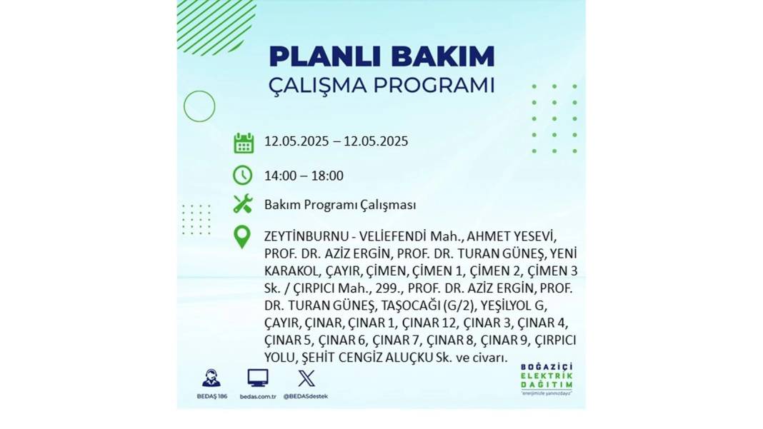 12 Mayıs İstanbul elektrik kesintisi: BEDAŞ elektrik kesintisi yaşayacak ilçeleri sıraladı. Elektrikler ne zaman gelecek? 3
