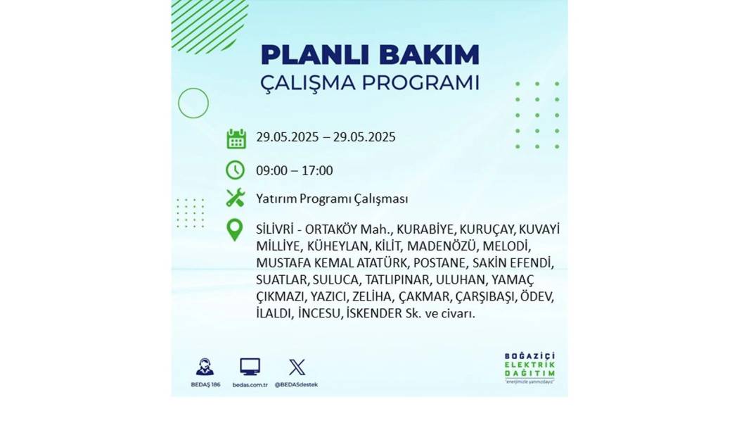 BÜYÜK ELEKTRİK KESİNTİSİ YAŞANACAK: BEDAŞ 29 Mayıs elektrik kesintisi yaşayacak ilçeleri sıraladı! 9
