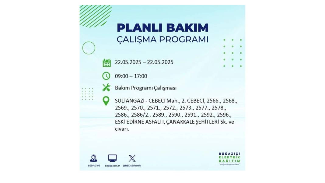 BÜYÜK KESİNTİ YAŞANACAK: 22 Mayıs Perşembe İstanbul elektrik kesintisi. BEDAŞ elektrik kesintisi yaşayacak ilçeleri sıraladı 5