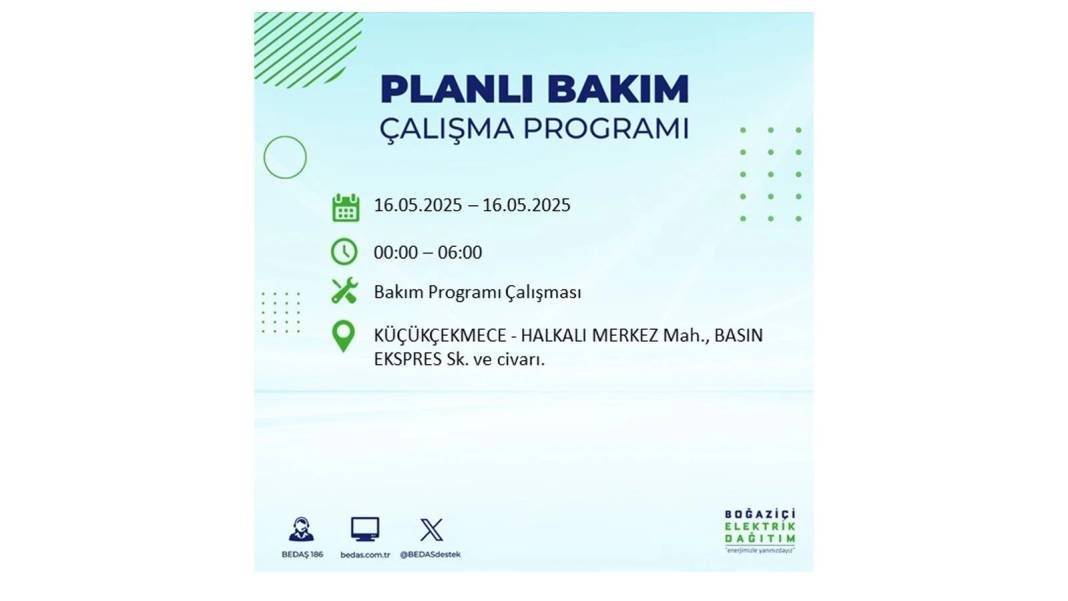 KARANLIĞA HAPSOLACAKLAR: 16 Mayıs Cuma İstanbul elektrik kesintisi. BEDAŞ elektrik kesintisi yaşayacak ilçeleri sıraladı! 27