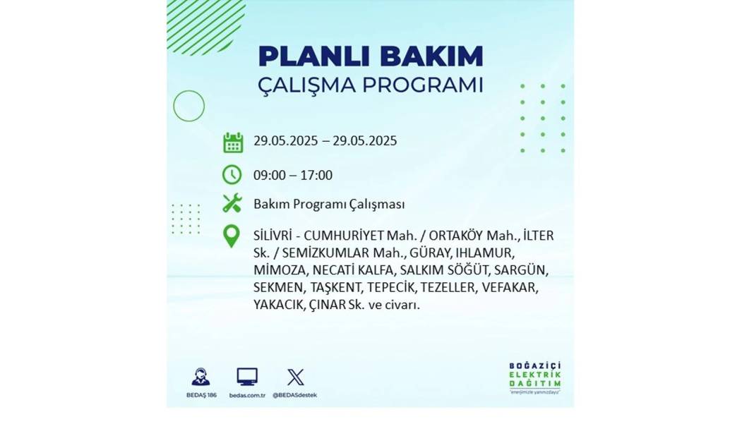 BÜYÜK ELEKTRİK KESİNTİSİ YAŞANACAK: BEDAŞ 29 Mayıs elektrik kesintisi yaşayacak ilçeleri sıraladı! 6