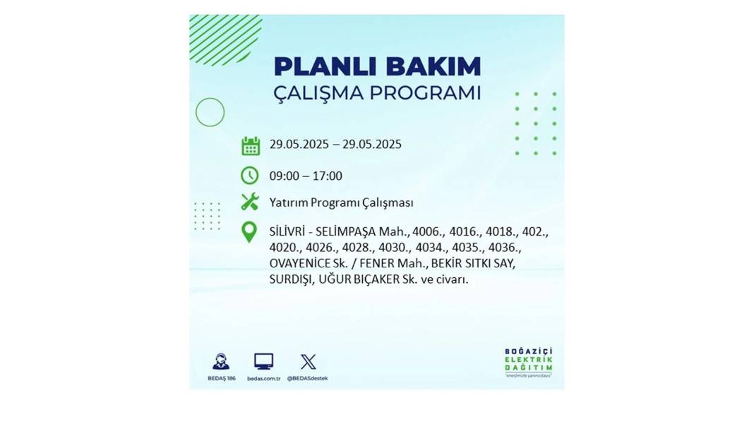 BÜYÜK ELEKTRİK KESİNTİSİ YAŞANACAK: BEDAŞ 29 Mayıs elektrik kesintisi yaşayacak ilçeleri sıraladı! 10
