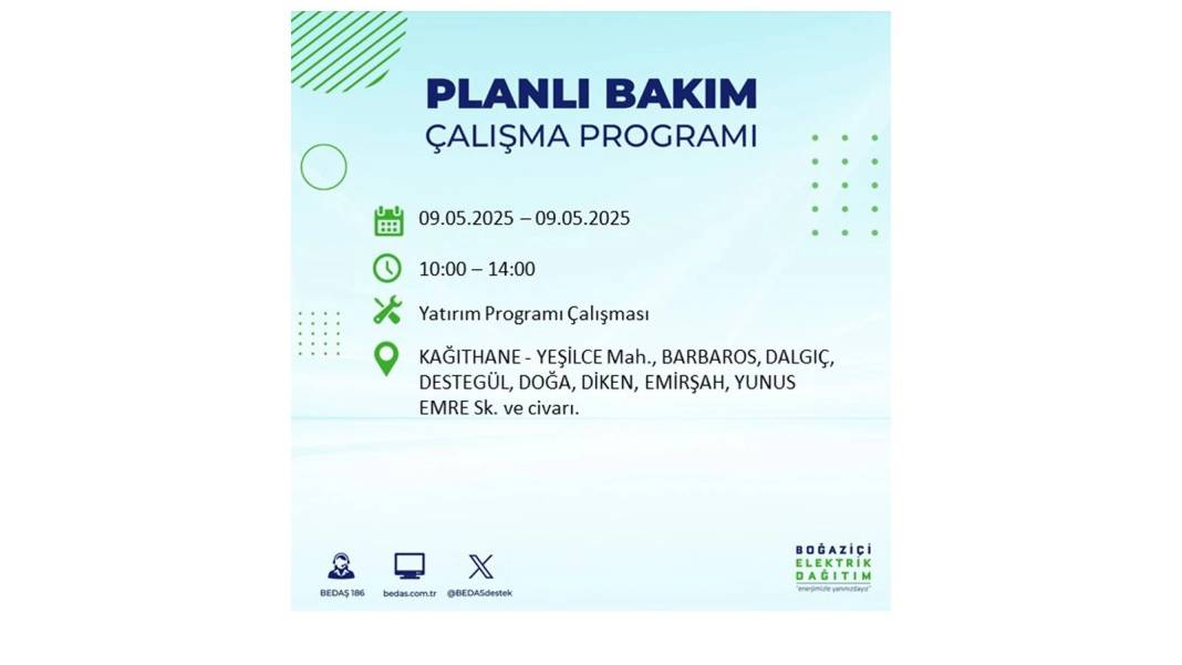 O İLÇELER KARANLIĞA GÖMÜLECEK: 9 Mayıs Cuma elektrik kesintisi yaşayacak ilçeler belli oldu. BEDAŞ'tan uyarı geldi! 31