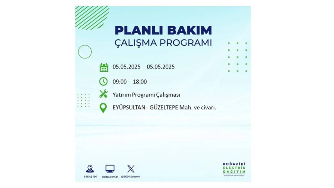 BÜYÜK ELEKTRİK KESİNTİSİ YAŞANACAK: BEDAŞ 5 Mayıs Pazartesi elektrik kesintisi yaşayacak ilçeleri sıraladı! 40