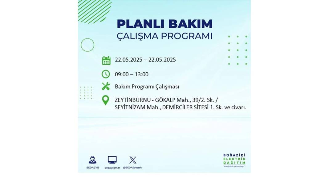 BÜYÜK KESİNTİ YAŞANACAK: 22 Mayıs Perşembe İstanbul elektrik kesintisi. BEDAŞ elektrik kesintisi yaşayacak ilçeleri sıraladı 1