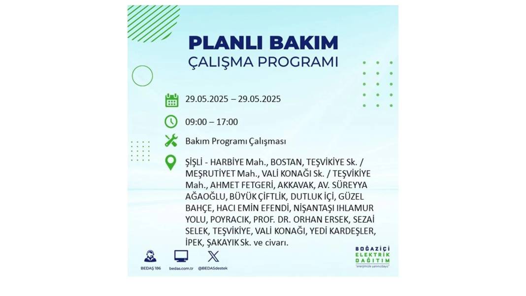 BÜYÜK ELEKTRİK KESİNTİSİ YAŞANACAK: BEDAŞ 29 Mayıs elektrik kesintisi yaşayacak ilçeleri sıraladı! 2
