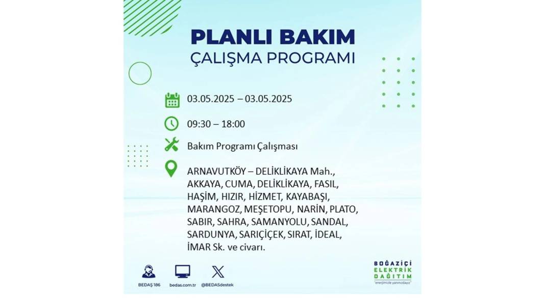 KARANLIĞA GÖMÜLECEKLER: 3 Mayıs Cumartesi elektrik kesintisi yaşayacak ilçeler belli oldu. BEDAŞ o ilçeleri uyardı! 38