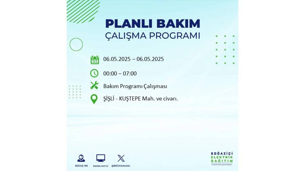 KARANLIĞA GÖMÜLECEKLER: 6 Mayıs Salı İstanbul elektrik kesintisi. BEDAŞ o ilçeleri teker teker uyardı 121