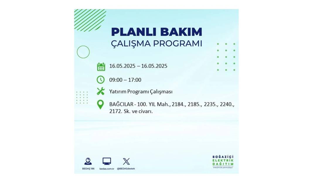 KARANLIĞA HAPSOLACAKLAR: 16 Mayıs Cuma İstanbul elektrik kesintisi. BEDAŞ elektrik kesintisi yaşayacak ilçeleri sıraladı! 83