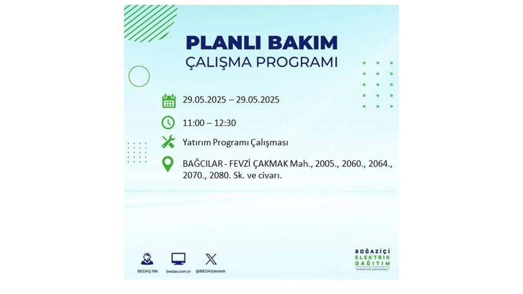 BÜYÜK ELEKTRİK KESİNTİSİ YAŞANACAK: BEDAŞ 29 Mayıs elektrik kesintisi yaşayacak ilçeleri sıraladı! 64