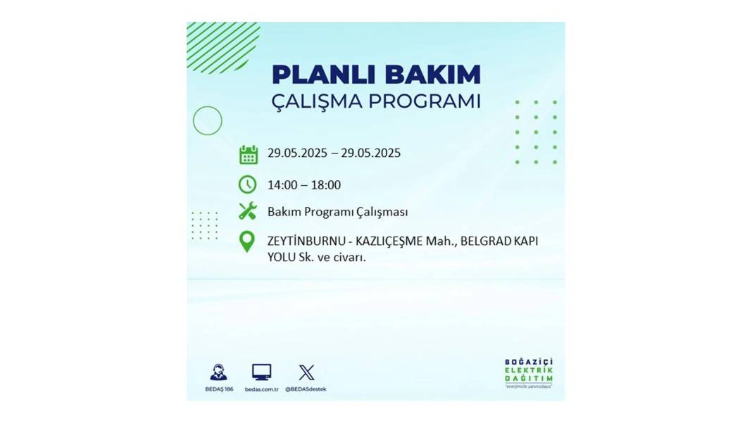 BÜYÜK ELEKTRİK KESİNTİSİ YAŞANACAK: BEDAŞ 29 Mayıs elektrik kesintisi yaşayacak ilçeleri sıraladı! 3
