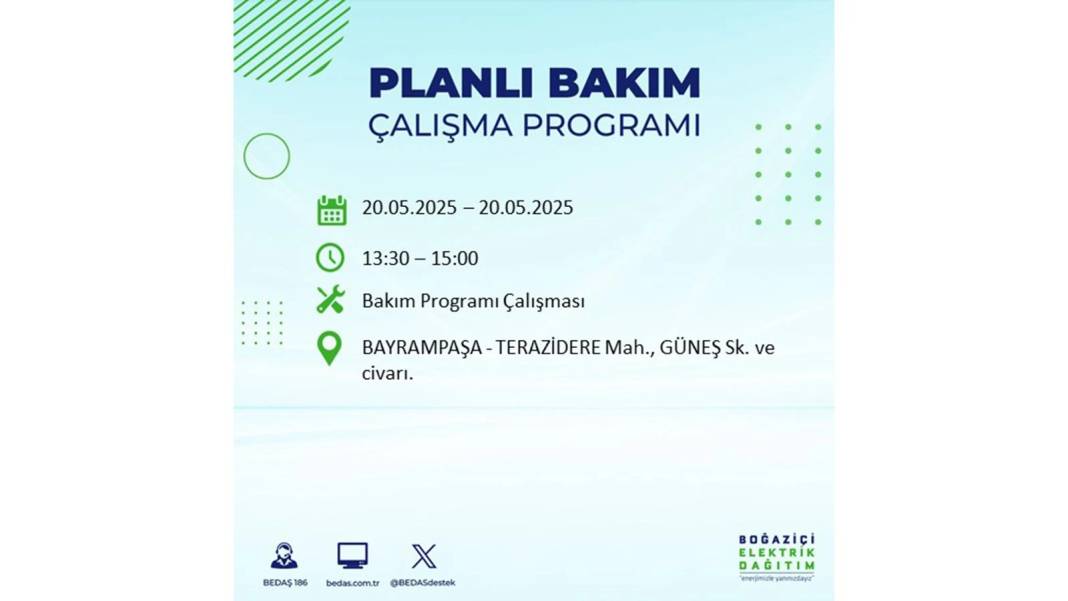 BÜYÜK KESİNTİ YAŞANACAK: 20 Mayıs İstanbul elektrik kesintisi. BEDAŞ elektrik kesintisi yaşayacak ilçeleri teker teker duyurdu! 30