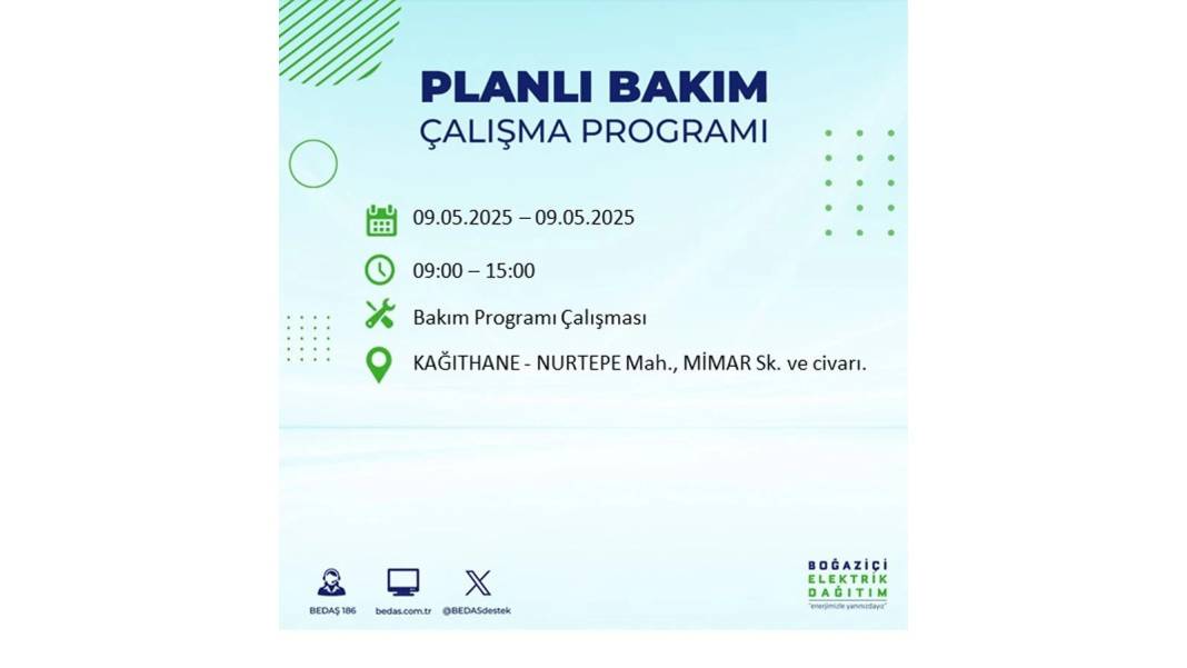 O İLÇELER KARANLIĞA GÖMÜLECEK: 9 Mayıs Cuma elektrik kesintisi yaşayacak ilçeler belli oldu. BEDAŞ'tan uyarı geldi! 32