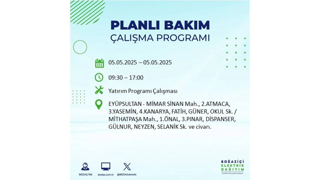 BÜYÜK ELEKTRİK KESİNTİSİ YAŞANACAK: BEDAŞ 5 Mayıs Pazartesi elektrik kesintisi yaşayacak ilçeleri sıraladı! 39