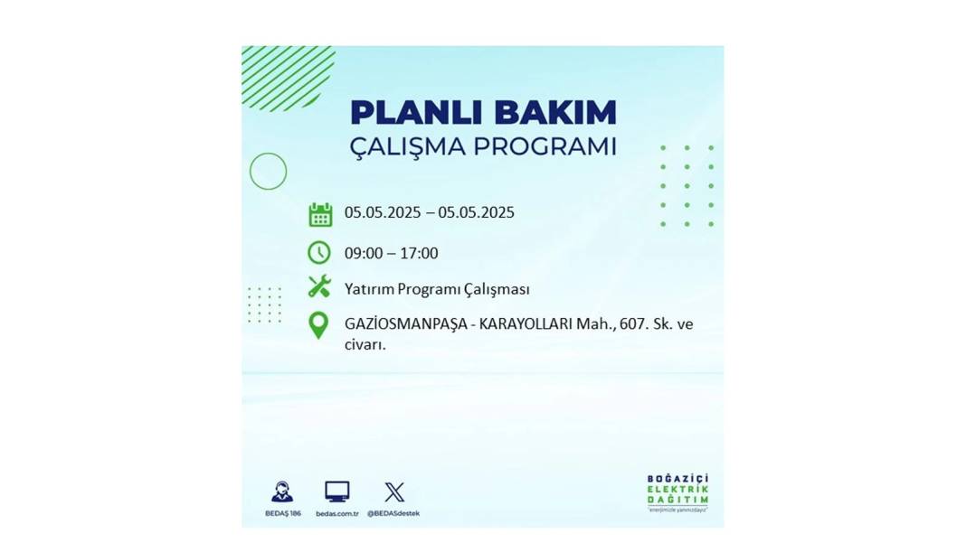 BÜYÜK ELEKTRİK KESİNTİSİ YAŞANACAK: BEDAŞ 5 Mayıs Pazartesi elektrik kesintisi yaşayacak ilçeleri sıraladı! 35