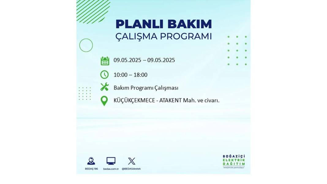 O İLÇELER KARANLIĞA GÖMÜLECEK: 9 Mayıs Cuma elektrik kesintisi yaşayacak ilçeler belli oldu. BEDAŞ'tan uyarı geldi! 25