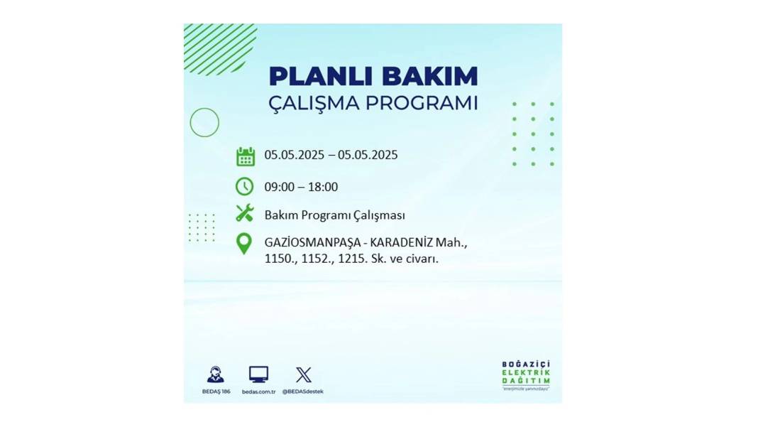 BÜYÜK ELEKTRİK KESİNTİSİ YAŞANACAK: BEDAŞ 5 Mayıs Pazartesi elektrik kesintisi yaşayacak ilçeleri sıraladı! 36