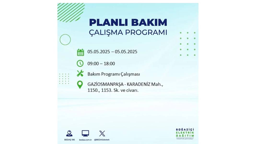BÜYÜK ELEKTRİK KESİNTİSİ YAŞANACAK: BEDAŞ 5 Mayıs Pazartesi elektrik kesintisi yaşayacak ilçeleri sıraladı! 38