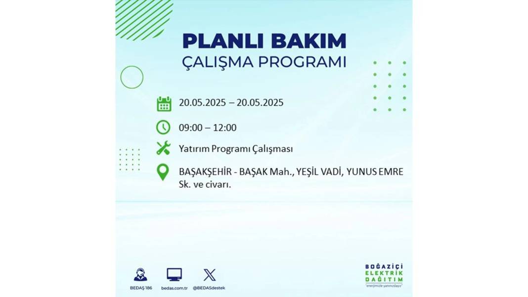 BÜYÜK KESİNTİ YAŞANACAK: 20 Mayıs İstanbul elektrik kesintisi. BEDAŞ elektrik kesintisi yaşayacak ilçeleri teker teker duyurdu! 21