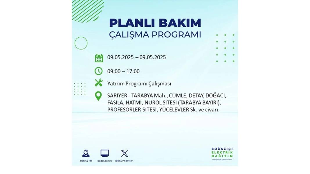 O İLÇELER KARANLIĞA GÖMÜLECEK: 9 Mayıs Cuma elektrik kesintisi yaşayacak ilçeler belli oldu. BEDAŞ'tan uyarı geldi! 23