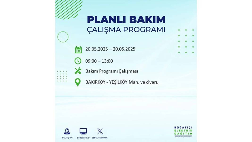 BÜYÜK KESİNTİ YAŞANACAK: 20 Mayıs İstanbul elektrik kesintisi. BEDAŞ elektrik kesintisi yaşayacak ilçeleri teker teker duyurdu! 19