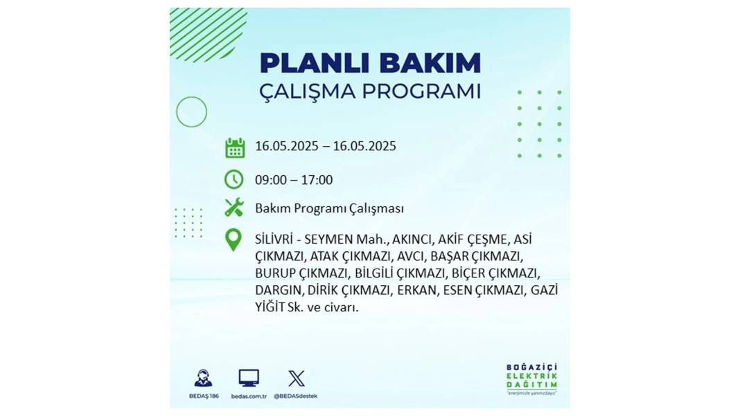 KARANLIĞA HAPSOLACAKLAR: 16 Mayıs Cuma İstanbul elektrik kesintisi. BEDAŞ elektrik kesintisi yaşayacak ilçeleri sıraladı! 11