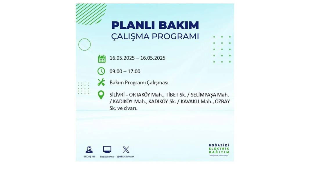 KARANLIĞA HAPSOLACAKLAR: 16 Mayıs Cuma İstanbul elektrik kesintisi. BEDAŞ elektrik kesintisi yaşayacak ilçeleri sıraladı! 12