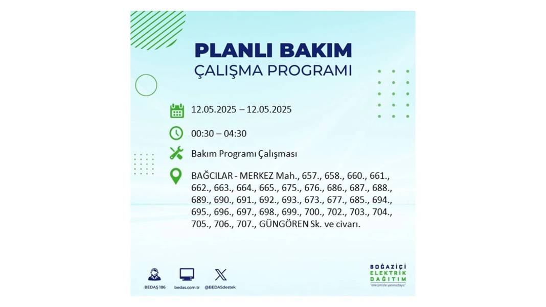 12 Mayıs İstanbul elektrik kesintisi: BEDAŞ elektrik kesintisi yaşayacak ilçeleri sıraladı. Elektrikler ne zaman gelecek? 56