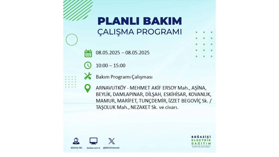 BÜYÜK ELEKTRİK KESİNTİSİ YAŞANACAK: 8 Mayıs Perşembe İstanbul elektrik kesintisi. BEDAŞ o ilçeleri uyardı! 92